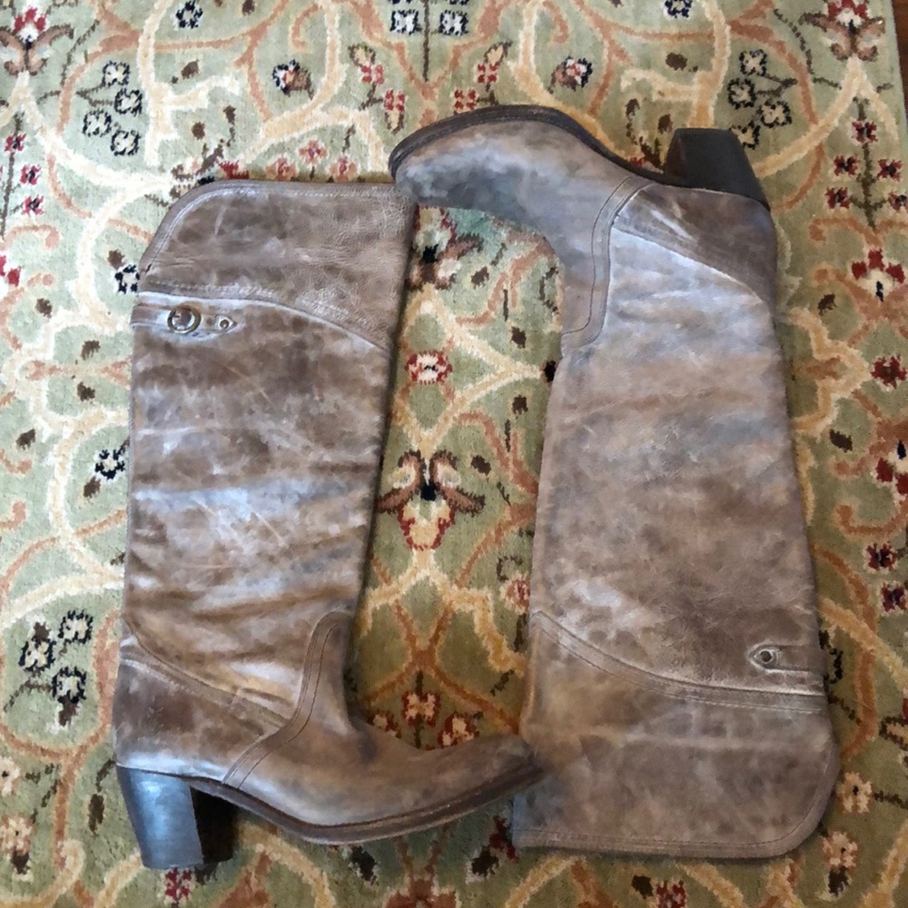 Frye Gray Heeled Leather Boot